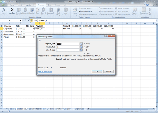 what does the quick analysis button do in excel